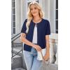 image:imageArachampCloz Womens Lightweight Short Sleeve Business Casual Cropped Cardigan TopsLight Navy