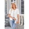 image:imageArachampCloz Womens Lightweight Short Sleeve Business Casual Cropped Cardigan TopsWhite