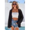 image:imageArachampCloz Womens Linen Blend Summer Crochet Cardigans Lightweight Lacey Kint Hollow Out Beach Vacation Outfits Trendy 2026Black