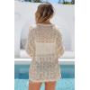 image:imageArachampCloz Womens Linen Blend Summer Crochet Cardigans Lightweight Lacey Kint Hollow Out Beach Vacation Outfits Trendy 2026Khaki