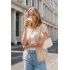 image:imageArachampCloz Womens Wool Blend Batwing Short Sleeve Button Up Summer Oversized Cardigan SweatersApricot