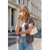 image:imageArachampCloz Womens Wool Blend Batwing Short Sleeve Button Up Summer Oversized Cardigan SweatersCoffee