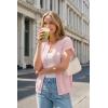 image:imageArachampCloz Womens Wool Blend Batwing Short Sleeve Button Up Summer Oversized Cardigan SweatersLight Pink