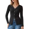 image:imageArachampCloz Womens 100 Cotton Lace Button Going Out Slim Fitted Cardigan Sweater 2026Black