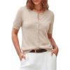 image:imageArachampCloz Womens Lightweight Short Sleeve Business Casual Cropped Cardigan TopsAapricot