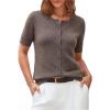 image:imageArachampCloz Womens Lightweight Short Sleeve Business Casual Cropped Cardigan TopsAcoffee