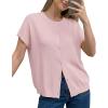 image:imageArachampCloz Womens Wool Blend Batwing Short Sleeve Button Up Summer Oversized Cardigan SweatersLight Pink