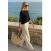 image:imageArachampCloz Womens 100 Cotton 34 Length Sleeve Sweater Crochet Tops Shirts Casual Blouses Resort Wear Summer 2026Black