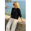 image:imageArachampCloz Womens 100 Cotton 34 Length Sleeve Sweater Crochet Tops Shirts Casual Blouses Resort Wear Summer 2026Black