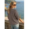 image:imageArachampCloz Womens 100 Cotton 34 Length Sleeve Sweater Crochet Tops Shirts Casual Blouses Resort Wear Summer 2026Coffee