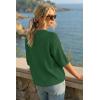 image:imageArachampCloz Womens 100 Cotton 34 Length Sleeve Sweater Crochet Tops Shirts Casual Blouses Resort Wear Summer 2026Green
