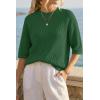 image:imageArachampCloz Womens 100 Cotton 34 Length Sleeve Sweater Crochet Tops Shirts Casual Blouses Resort Wear Summer 2026Green