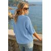 image:imageArachampCloz Womens 100 Cotton 34 Length Sleeve Sweater Crochet Tops Shirts Casual Blouses Resort Wear Summer 2026Light Blue