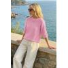 image:imageArachampCloz Womens 100 Cotton 34 Length Sleeve Sweater Crochet Tops Shirts Casual Blouses Resort Wear Summer 2026Light Pink