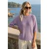 image:imageArachampCloz Womens 100 Cotton 34 Length Sleeve Sweater Crochet Tops Shirts Casual Blouses Resort Wear Summer 2026Purple