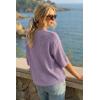 image:imageArachampCloz Womens 100 Cotton 34 Length Sleeve Sweater Crochet Tops Shirts Casual Blouses Resort Wear Summer 2026Purple
