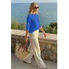 image:imageArachampCloz Womens 100 Cotton 34 Length Sleeve Sweater Crochet Tops Shirts Casual Blouses Resort Wear Summer 2026Royal Blue