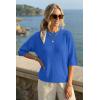 image:imageArachampCloz Womens 100 Cotton 34 Length Sleeve Sweater Crochet Tops Shirts Casual Blouses Resort Wear Summer 2026Royal Blue