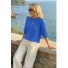 image:imageArachampCloz Womens 100 Cotton 34 Length Sleeve Sweater Crochet Tops Shirts Casual Blouses Resort Wear Summer 2026Royal Blue