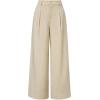 image:imageArachampCloz Womens Linen Blend Wide Leg Palazzo Pants AllSeason Business Casual Outfits Dress TrousersKhaki