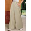 image:imageArachampCloz Womens Linen Blend Wide Leg Palazzo Pants AllSeason Business Casual Outfits Dress TrousersKhaki