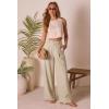 image:imageArachampCloz Womens Linen Blend Wide Leg Palazzo Pants AllSeason Business Casual Outfits Dress TrousersKhaki