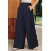 image:imageArachampCloz Womens Linen Blend Wide Leg Palazzo Pants AllSeason Business Casual Outfits Dress TrousersNavy
