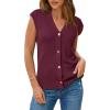 image:imageArachampCloz Womens Wool Blend Sweater Vest V Neck Button Down Cardigan Business Casual Tops 2026Wine