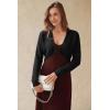 image:imageArachampCloz Womens 100 Cotton Bolero Shrug V Neck Cropped Cardigan Knit SweatersBlack