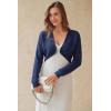 image:imageArachampCloz Womens 100 Cotton Bolero Shrug V Neck Cropped Cardigan Knit SweatersNavy