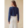 image:imageArachampCloz Womens 100 Cotton Bolero Shrug V Neck Cropped Cardigan Knit SweatersNavy