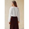 image:imageArachampCloz Womens 100 Cotton Bolero Shrug V Neck Cropped Cardigan Knit SweatersWhite