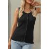 image:imageArachampCloz Womens 100 Cotton Sweater Vest Ruffle Hem Tank Summer Tops Beach Vacation Outfits 2026Black