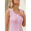 image:imageArachampCloz Womens 100 Cotton Sweater Vest Ruffle Hem Tank Summer Tops Beach Vacation Outfits 2026Pink