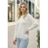 image:imageArachampCloz Womens 100 Cotton Sweaters Spring Summer Casual Relaxed Fit Cozy Sweatshirt Tops 2026Beige