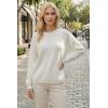 image:imageArachampCloz Womens 100 Cotton Sweaters Spring Summer Casual Relaxed Fit Cozy Sweatshirt Tops 2026Beige