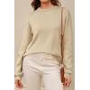 image:imageArachampCloz Womens 100 Cotton Sweaters Spring Summer Casual Relaxed Fit Cozy Sweatshirt Tops 2026Khaki