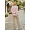 image:imageArachampCloz Womens 100 Cotton Sweaters Spring Summer Casual Relaxed Fit Cozy Sweatshirt Tops 2026Light Pink