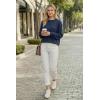 image:imageArachampCloz Womens 100 Cotton Sweaters Spring Summer Casual Relaxed Fit Cozy Sweatshirt Tops 2026Navy