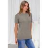 image:imageArachampCloz Womens Lightweight Wool Blend Short Sleeve Sweater Top Business CasualAgray Mocha