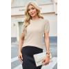 image:imageArachampCloz Womens Lightweight Wool Blend Short Sleeve Sweater Top Business CasualApricot