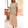 image:imageArachampCloz Womens Lightweight Wool Blend Short Sleeve Sweater Top Business CasualApricot02