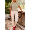 image:imageArachampCloz Womens Lightweight Wool Blend Short Sleeve Sweater Top Business CasualApricot02