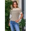 image:imageArachampCloz Womens Lightweight Wool Blend Short Sleeve Sweater Top Business CasualApricotblack