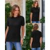 image:imageArachampCloz Womens Lightweight Wool Blend Short Sleeve Sweater Top Business CasualBlack