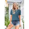 image:imageArachampCloz Womens Lightweight Wool Blend Short Sleeve Sweater Top Business CasualBlue Green