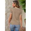image:imageArachampCloz Womens Lightweight Wool Blend Short Sleeve Sweater Top Business CasualCamel025132