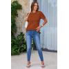 image:imageArachampCloz Womens Lightweight Wool Blend Short Sleeve Sweater Top Business CasualCaramel