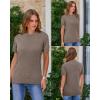 image:imageArachampCloz Womens Lightweight Wool Blend Short Sleeve Sweater Top Business CasualCoffee