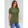 image:imageArachampCloz Womens Lightweight Wool Blend Short Sleeve Sweater Top Business CasualGrass Green